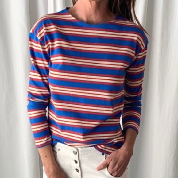 KULE Blue and Red Striped Long Sleeve Tee - Picture 5 of 5